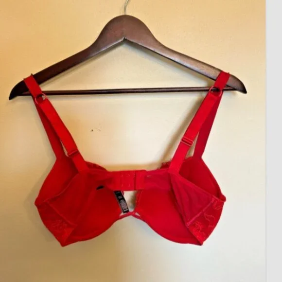 Victoria's Secret Women Very Sexy Push Up Bra Padded Underwire Red 34D Lace - Picture 2 of 16